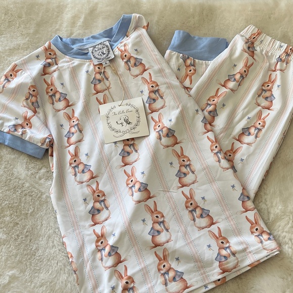 The bella bean Other - New! The Bella Bean Bunny Pajama Set Easter Spring Size 8 NWT